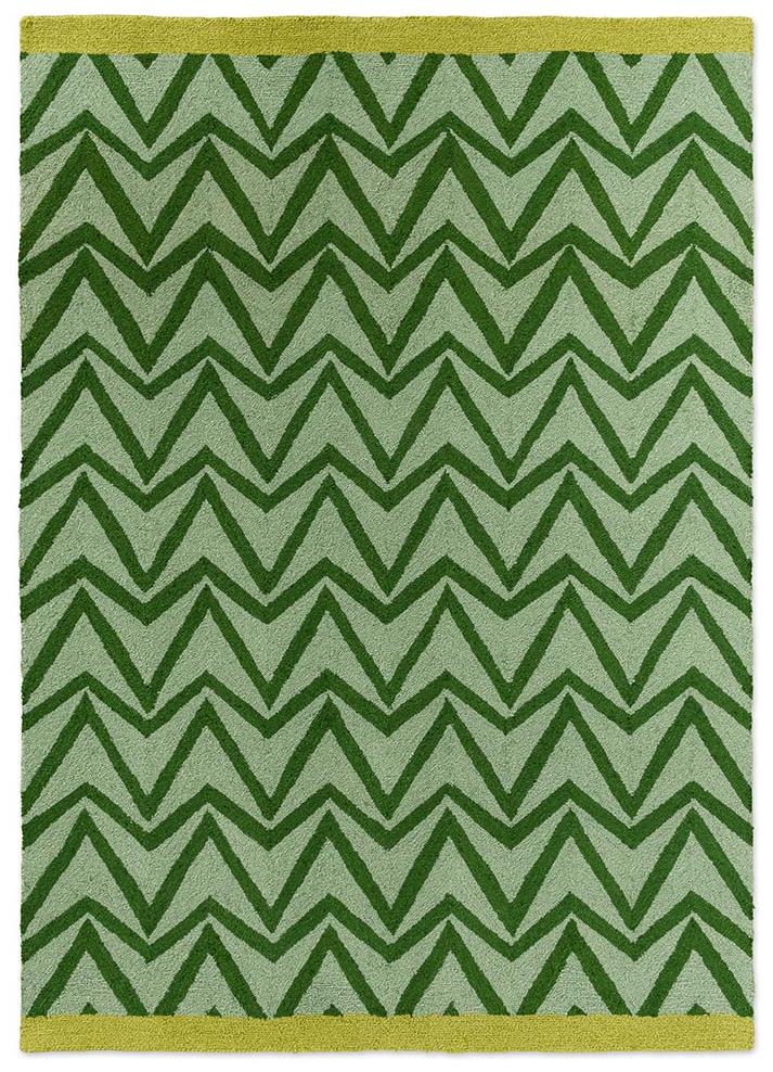 Dhurrie Green Outdoor Rug | Size: 140 x 200 cm