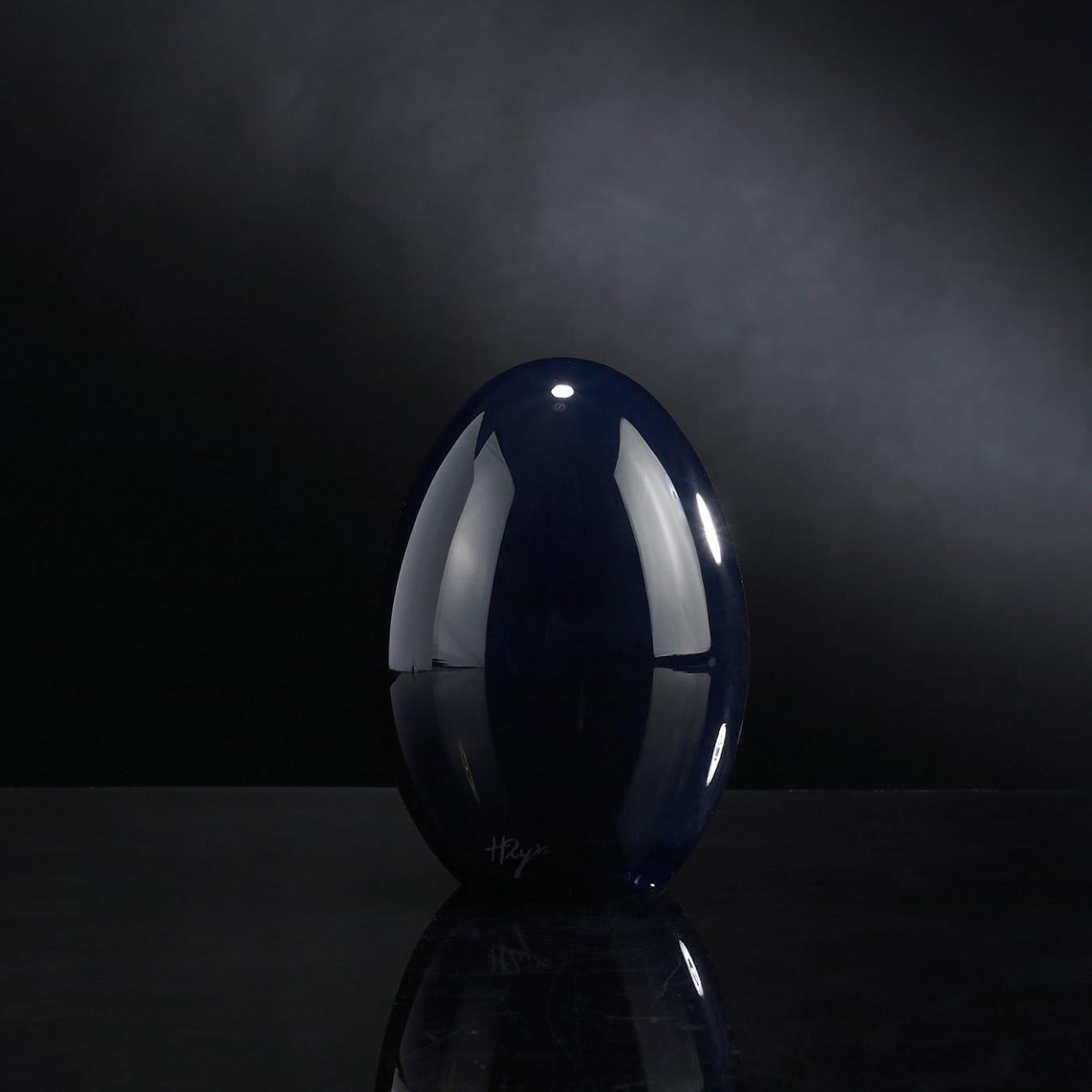 Small Black Glass Egg Decor