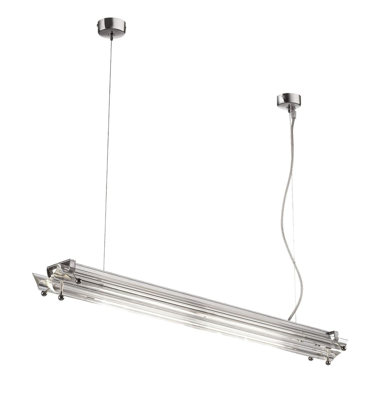Contemporary Glass Chandelier in Nickel Finish