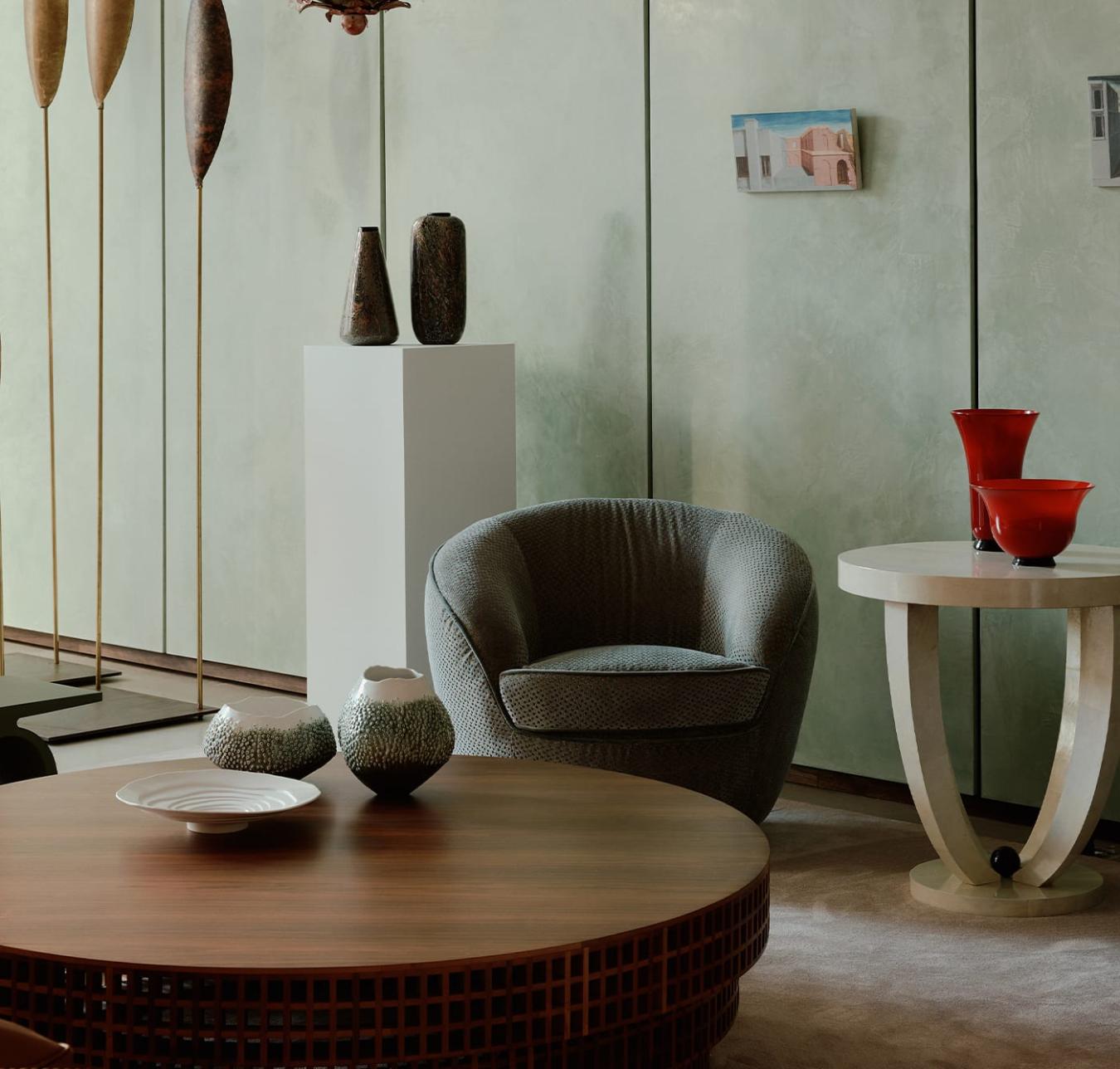Round Walnut Coffee Table