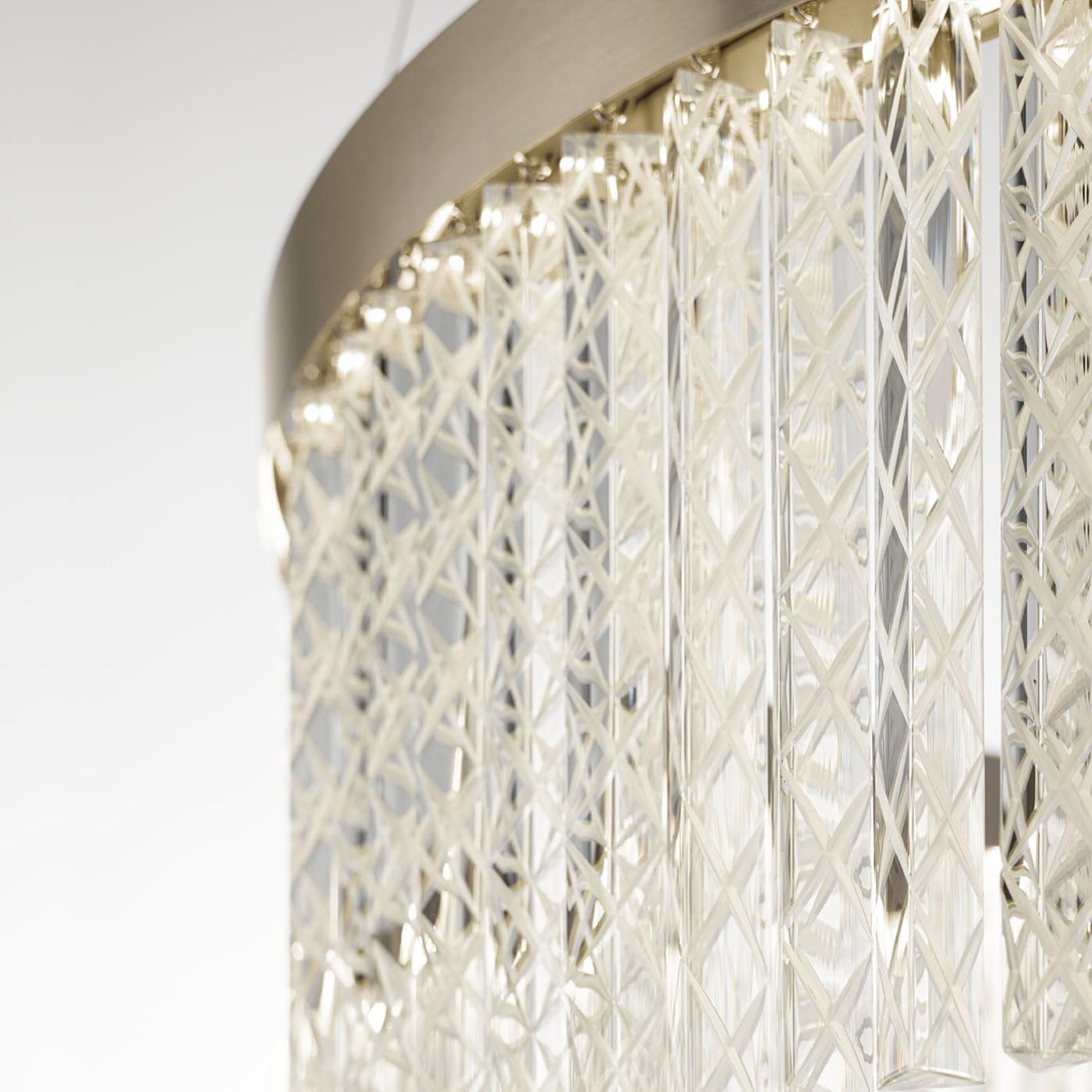 Hand-Engraved Trihedron Crystal Chandelier