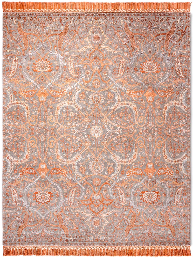 Heriz Copper Luxury Hand-Knotted Rug
