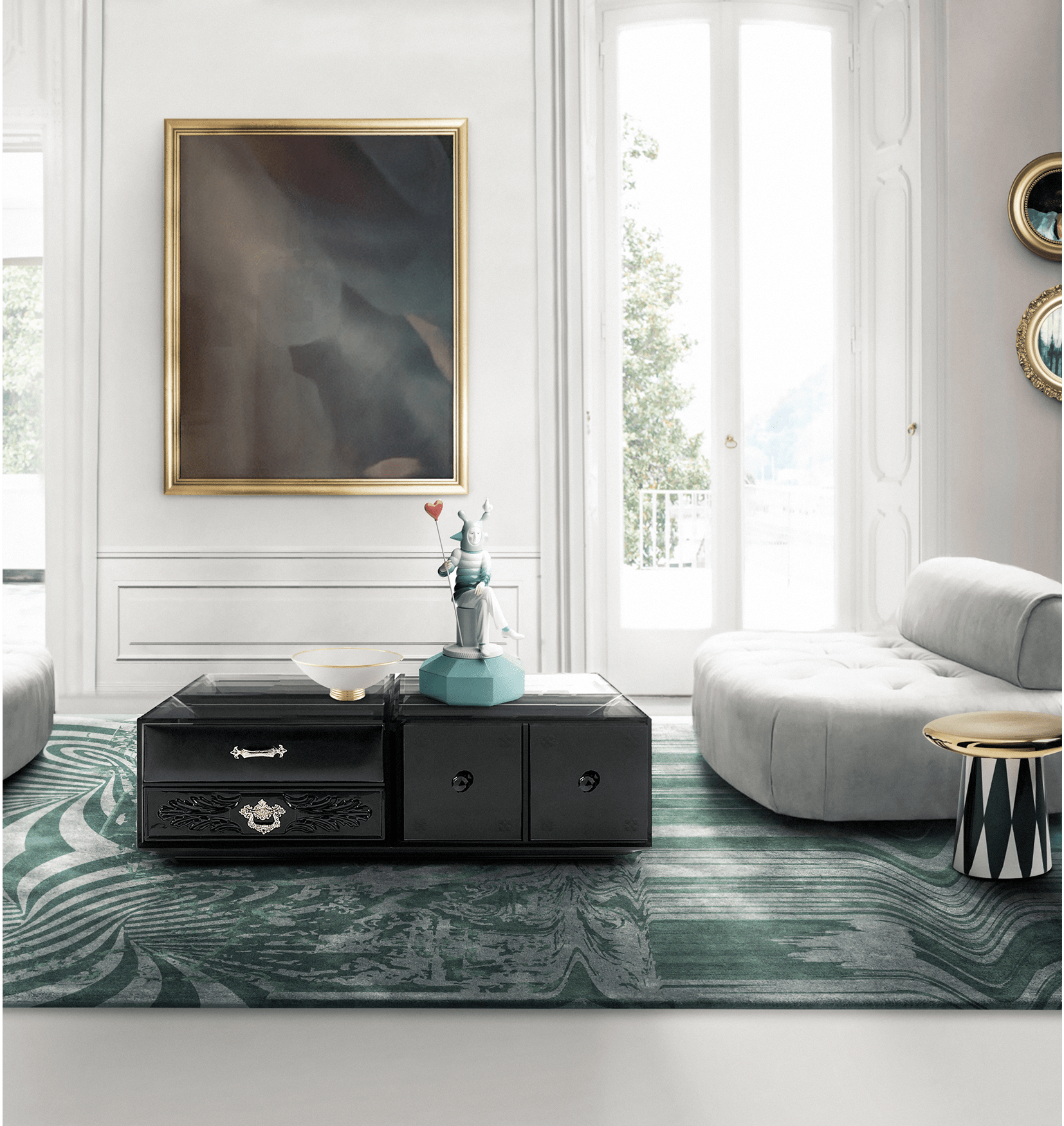 Urban Black Contemporary Coffee Table