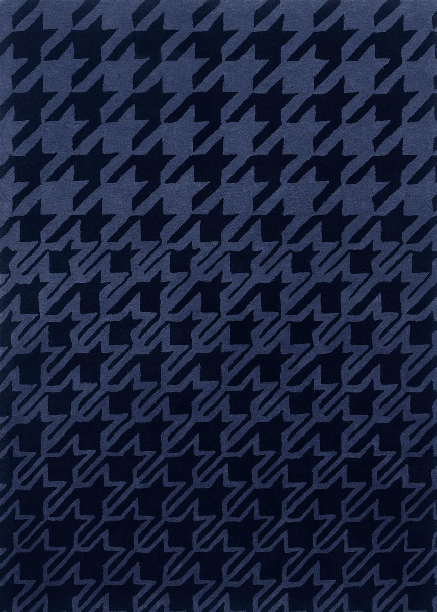 Houndstooth Dark Blue Rug