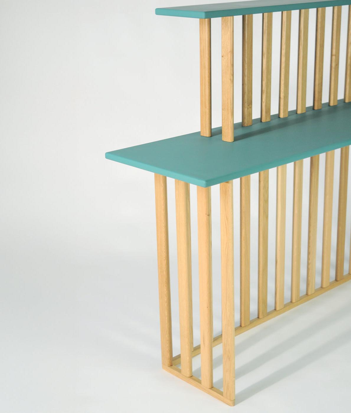 Green Two-Tier Console Table