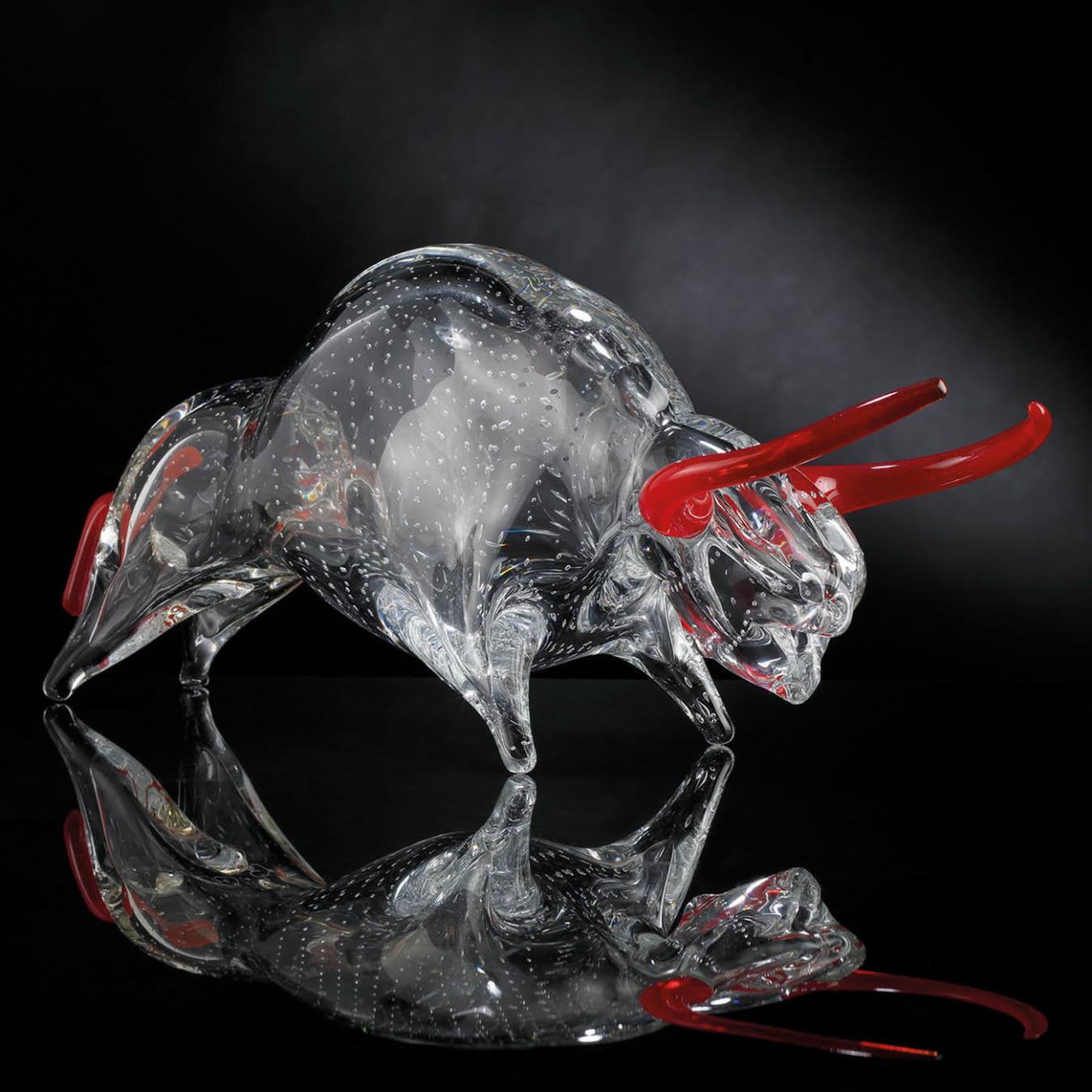 Glass Bull Figure