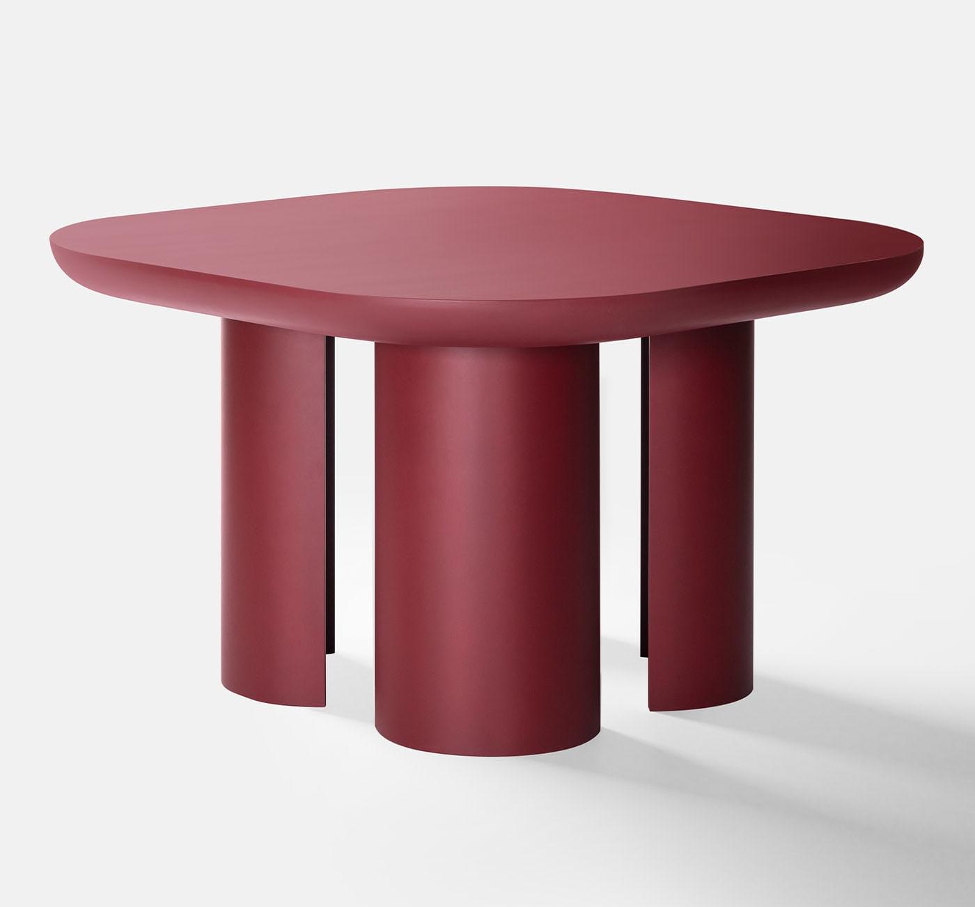 Red Wooden Dining Table