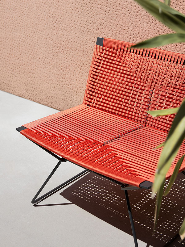 Neil Twist Indoor / Outdoor Armchair | Colour: Glossy Orange | Configuration: With Armrests