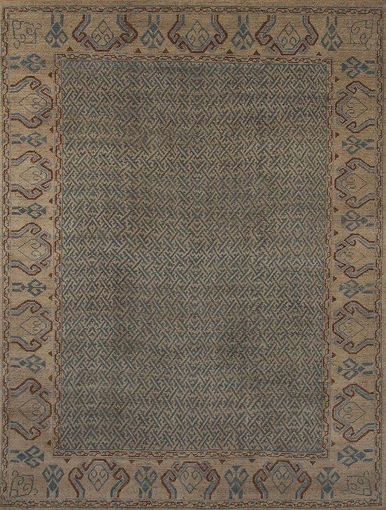 Khotan Hand-Knotted Wool Rug