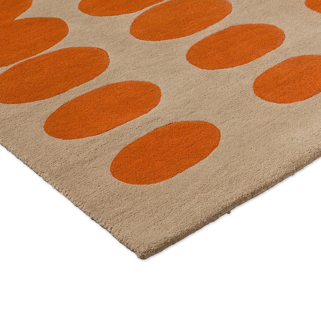 Optical Oval Orange/Sand 157703 Rug