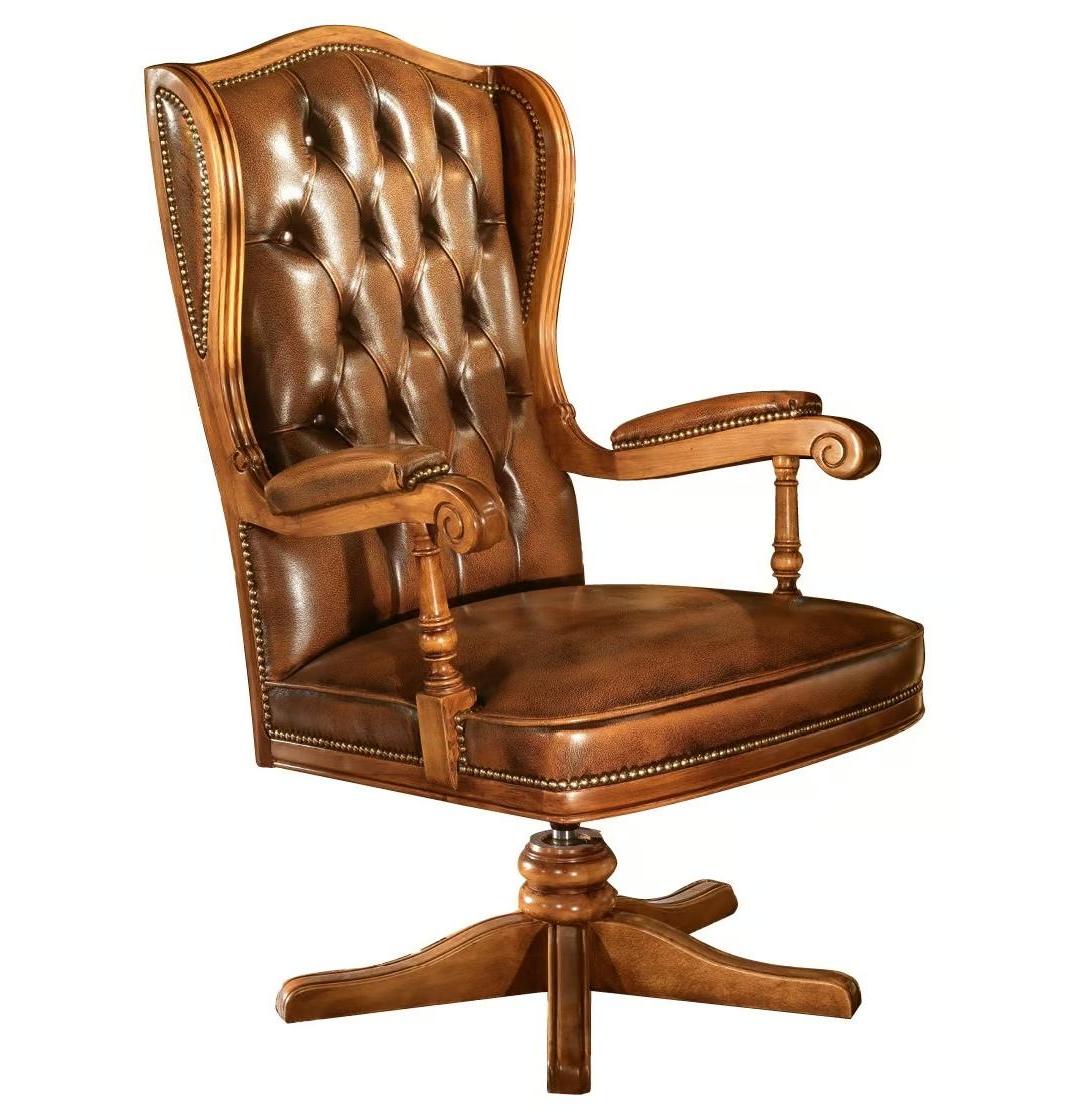 Artisan Leather Swivel Armchair