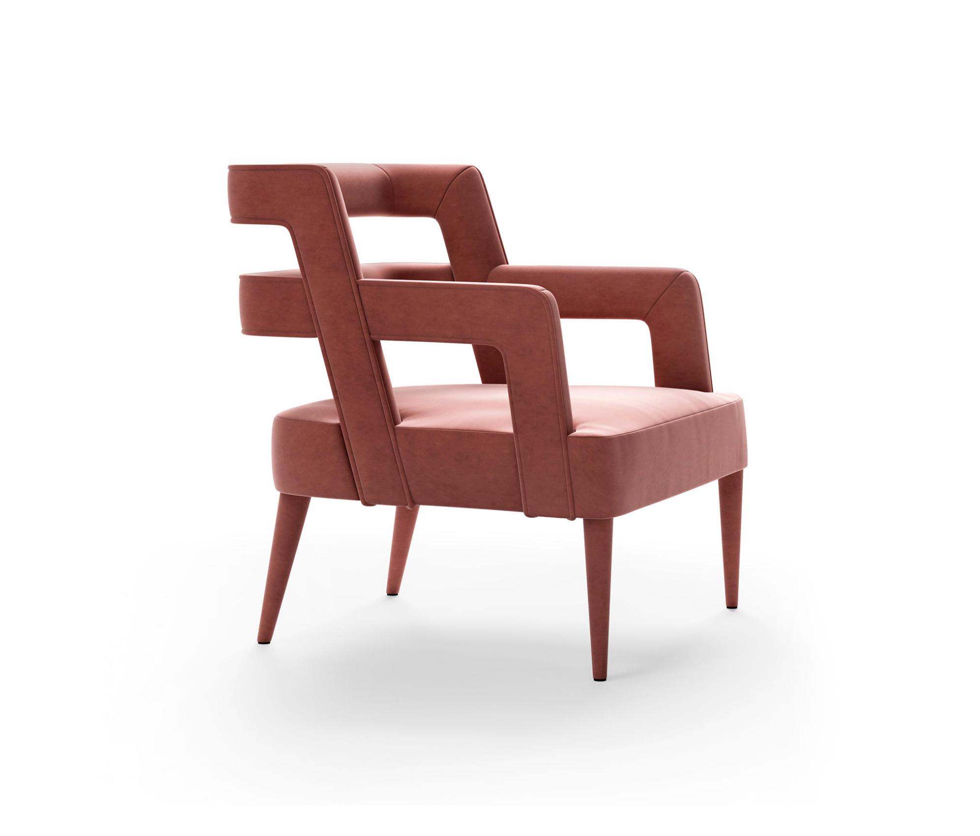 Upholstered Pink Armchair Charm