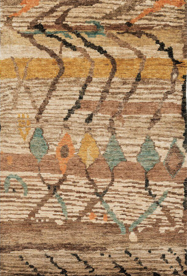 Indian Hand-knotted Brown Jute Floor Rug - Himalaya Cass Lt Brown