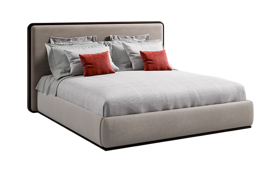 Chic Modern Italian Bed with Headboard
