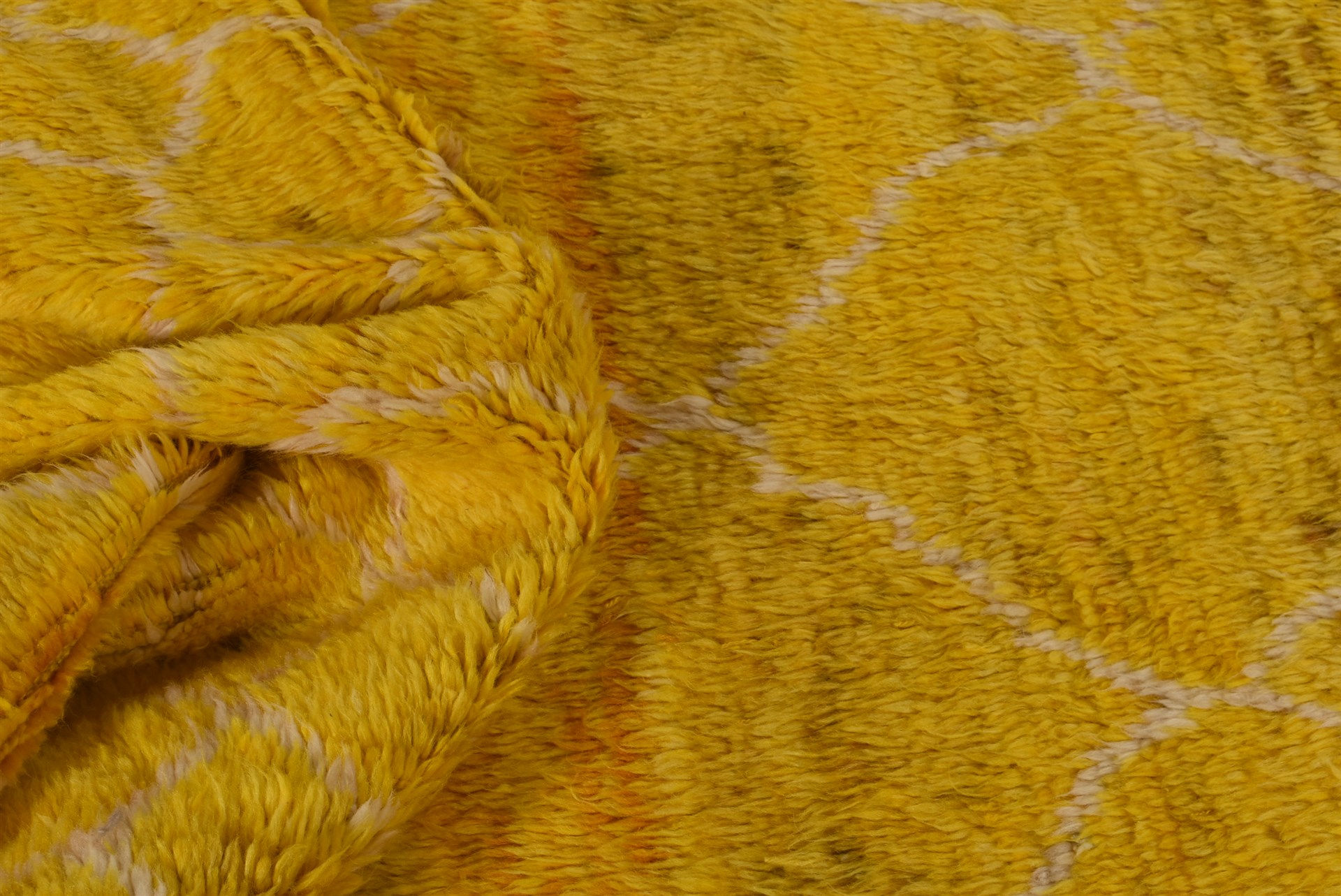 Berber Yellow High Pile Rug