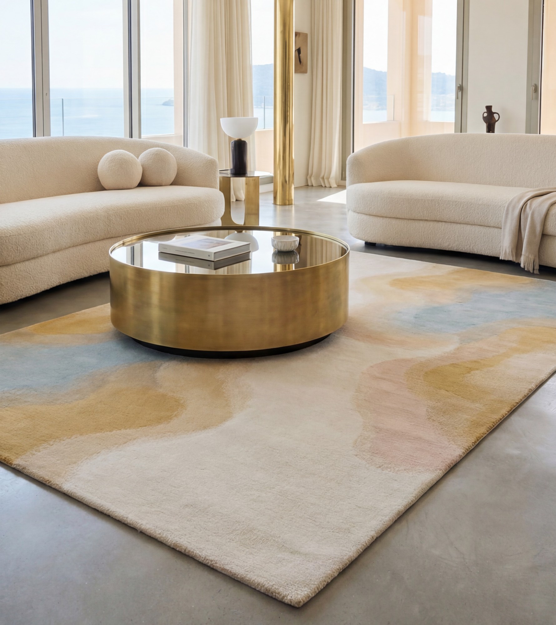 Fluid Lines Sand Rug
