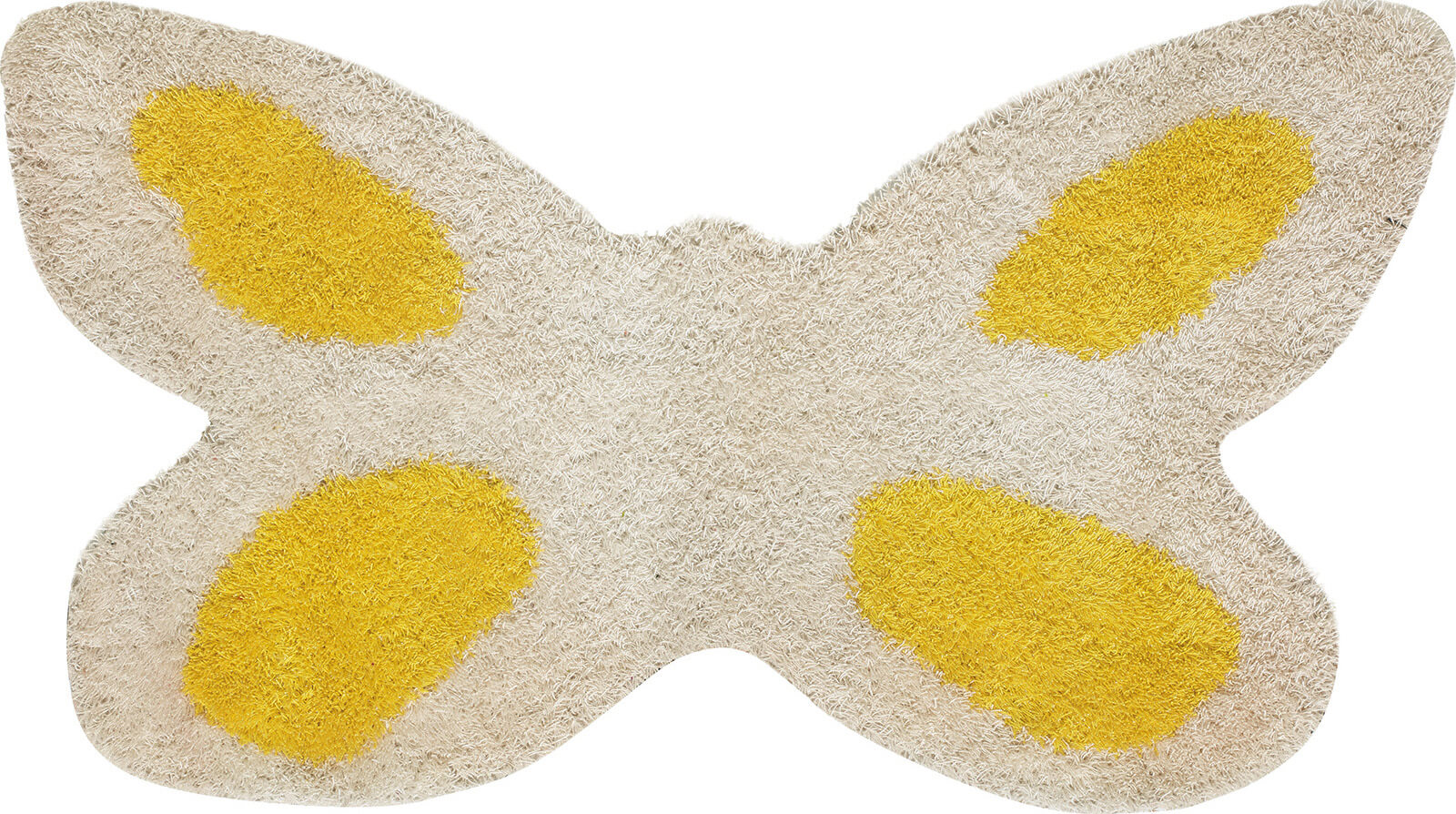 Childrens White and Yellow Butterfly Rug "Daisy"