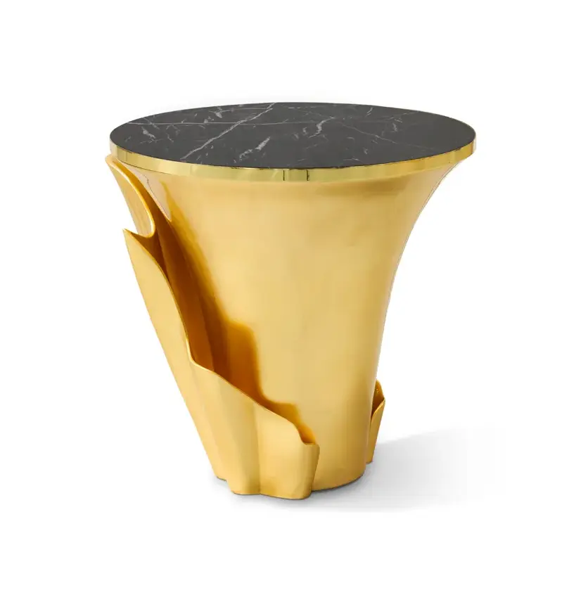 Solstice Gold Leaf Side Table