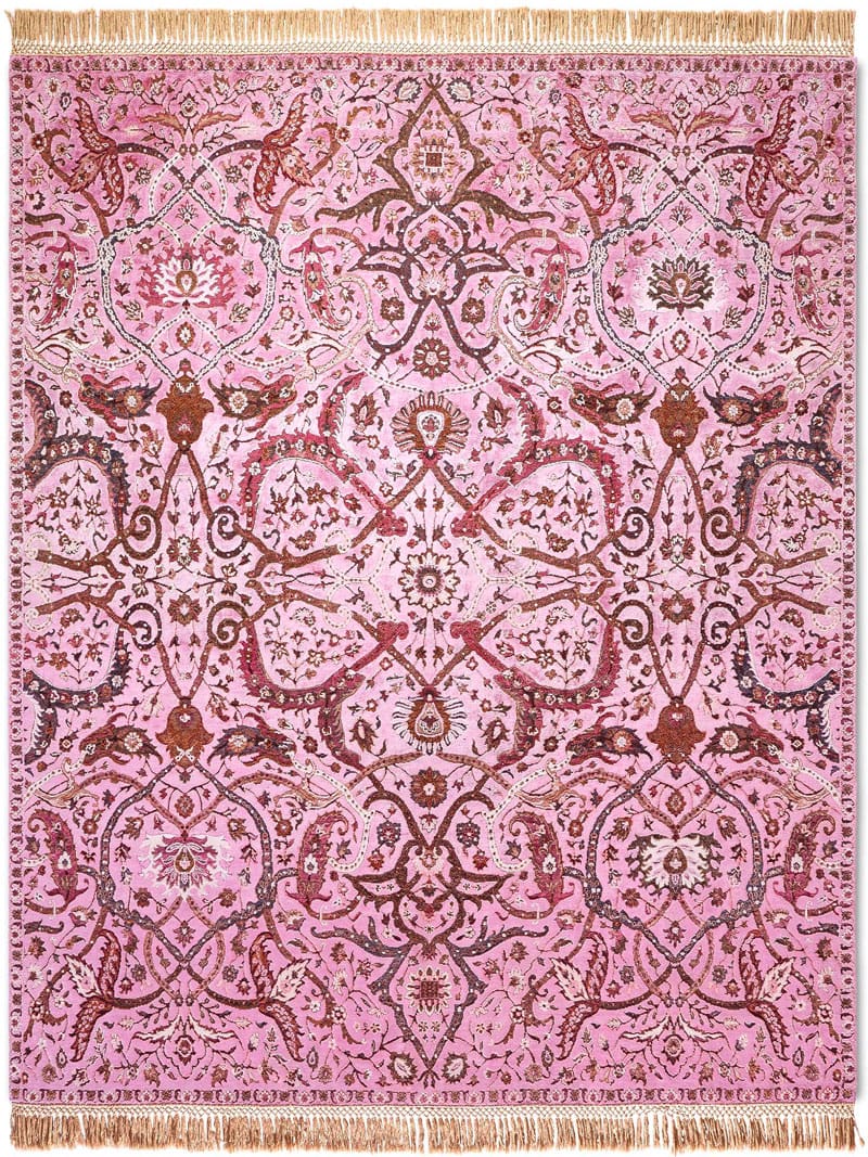 Heriz Pink Luxury Hand-Knotted Rug