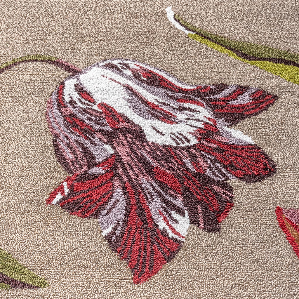 Botanical Tulip Beige/Red Outdoor Rug