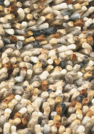 Felted Wool Beige / Brown Shag Area Rug Rocks 70501