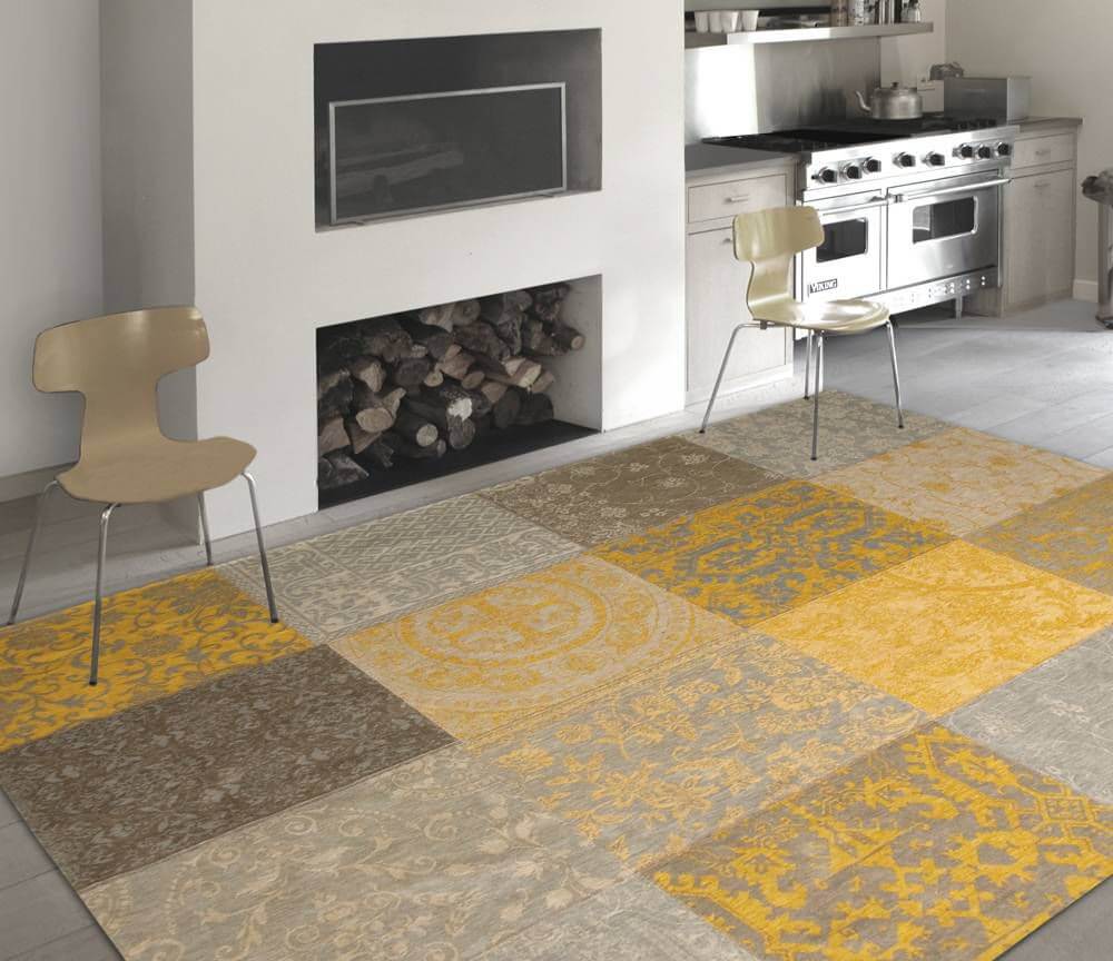 Patchwork Rug Multi Yellow