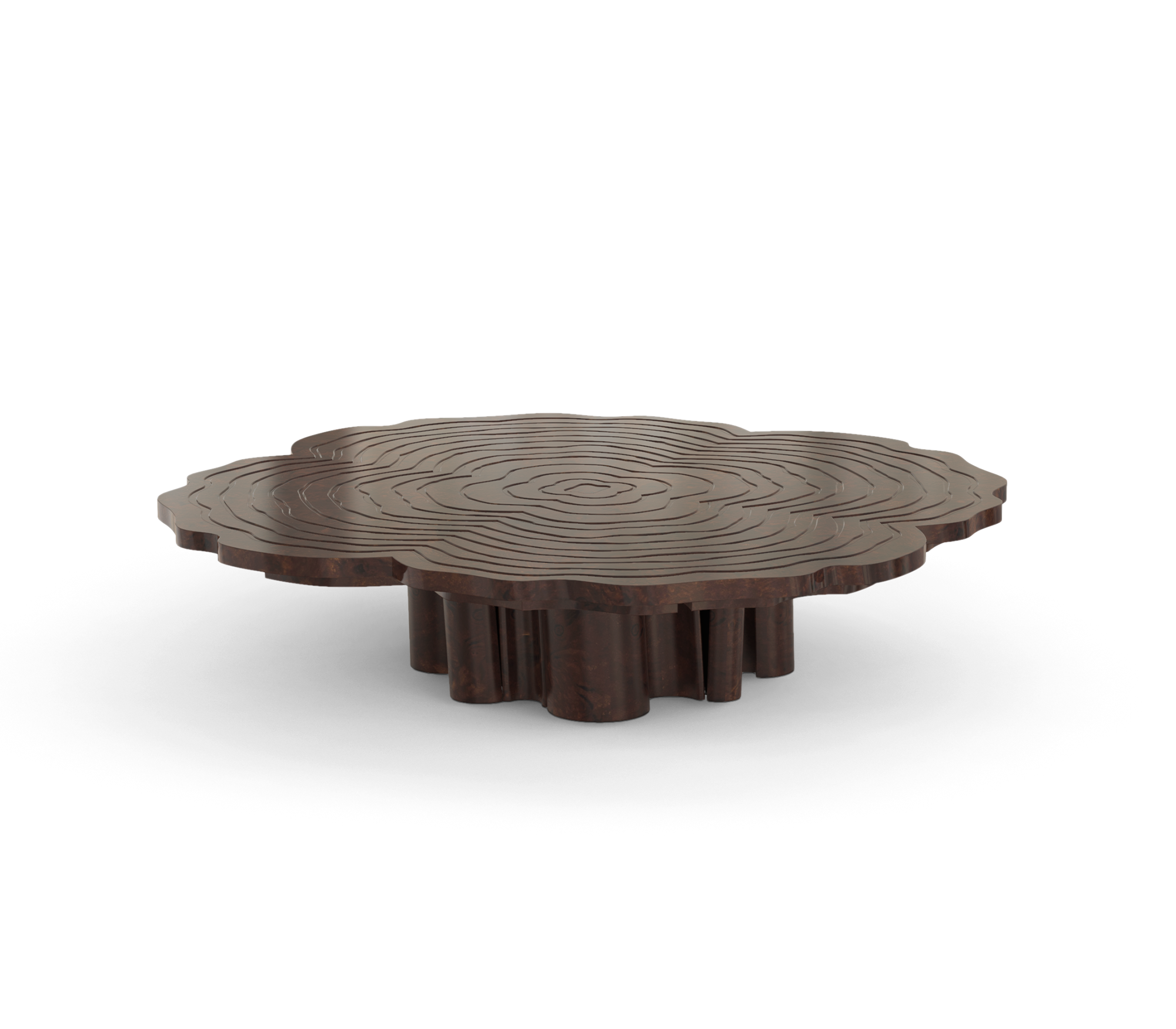 Fortuna Walnut 3-Piece Coffee Table Set