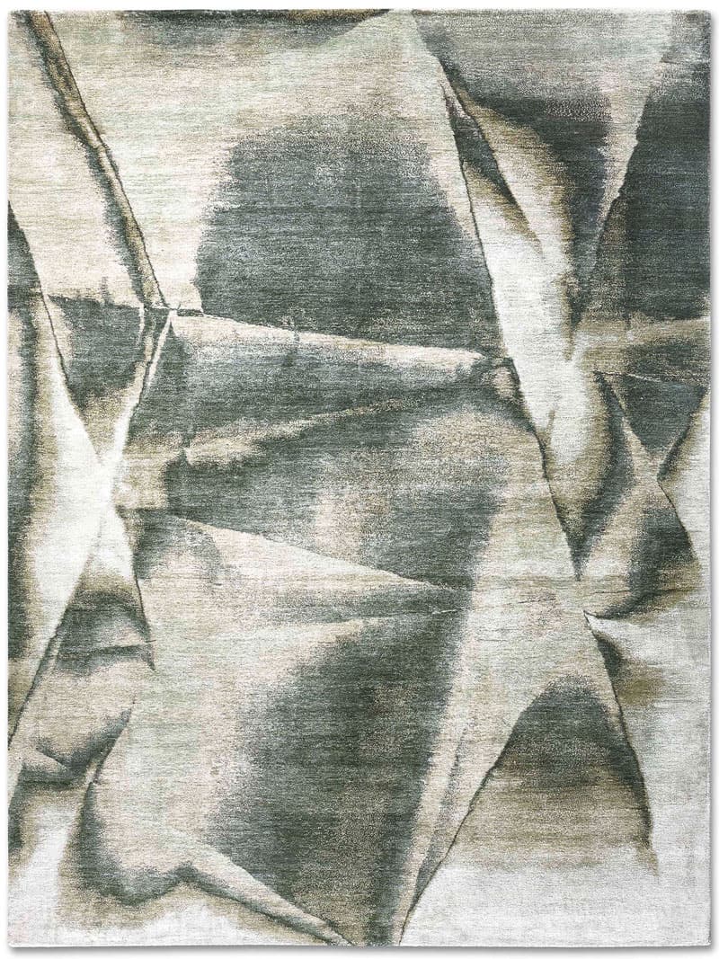 Olive Green Hand-Knotted Rug