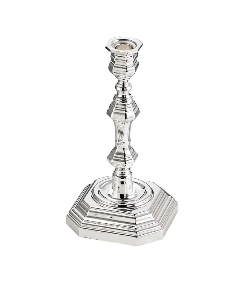 Octagonal English Silver Candlestick