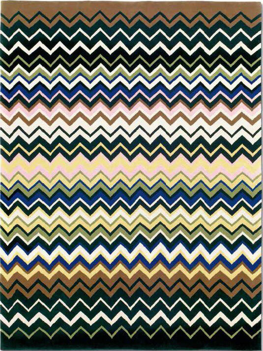 Multi Colored Chevron Rug Missoni Orthez ☞ Size: 200 x 300 cm