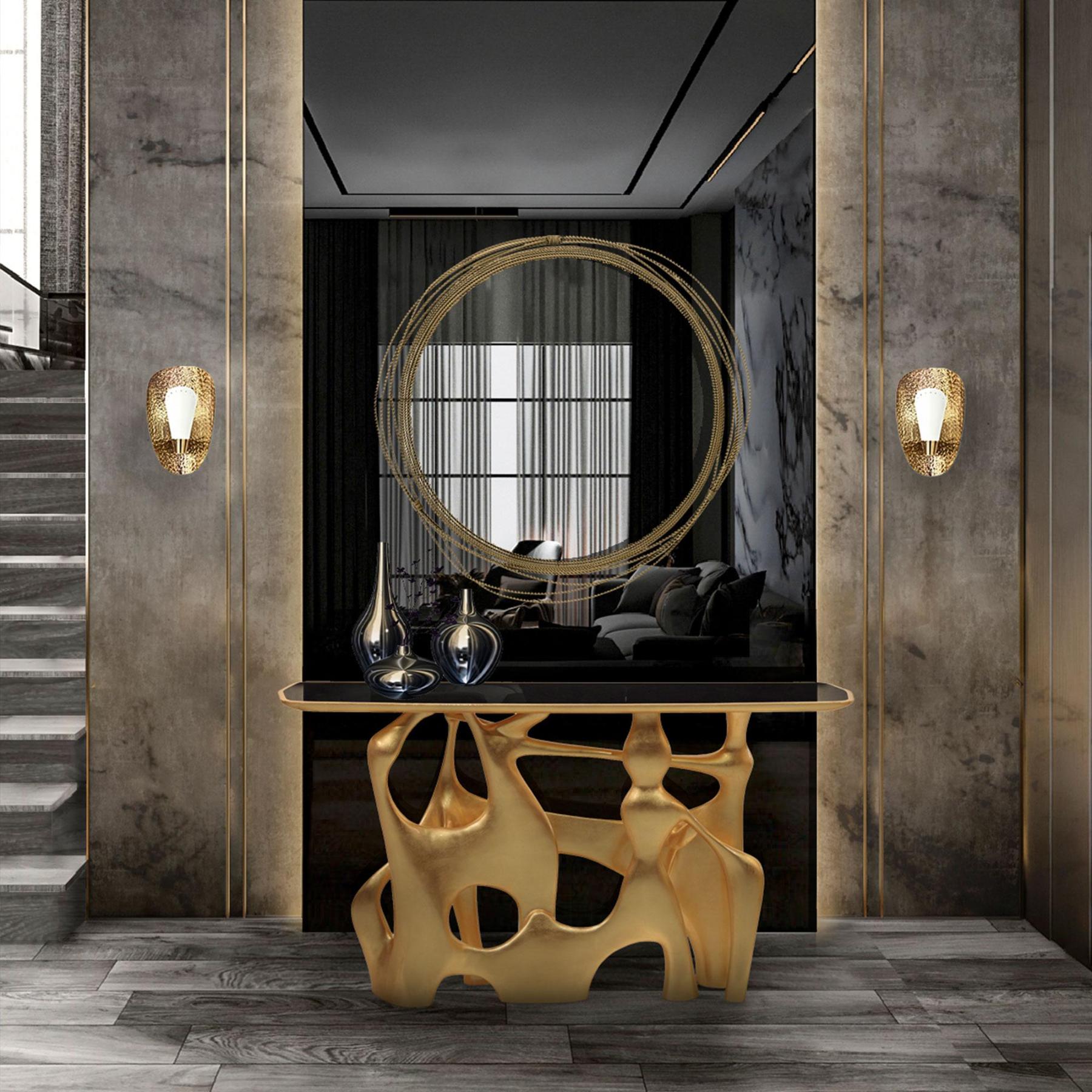 Circular Brass Wall Mirror