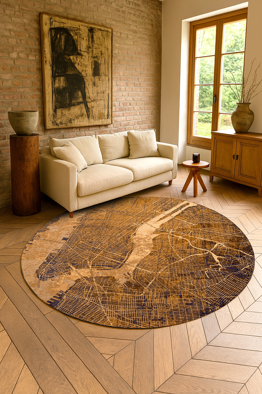Gatsby Gold 9315 Round Rug