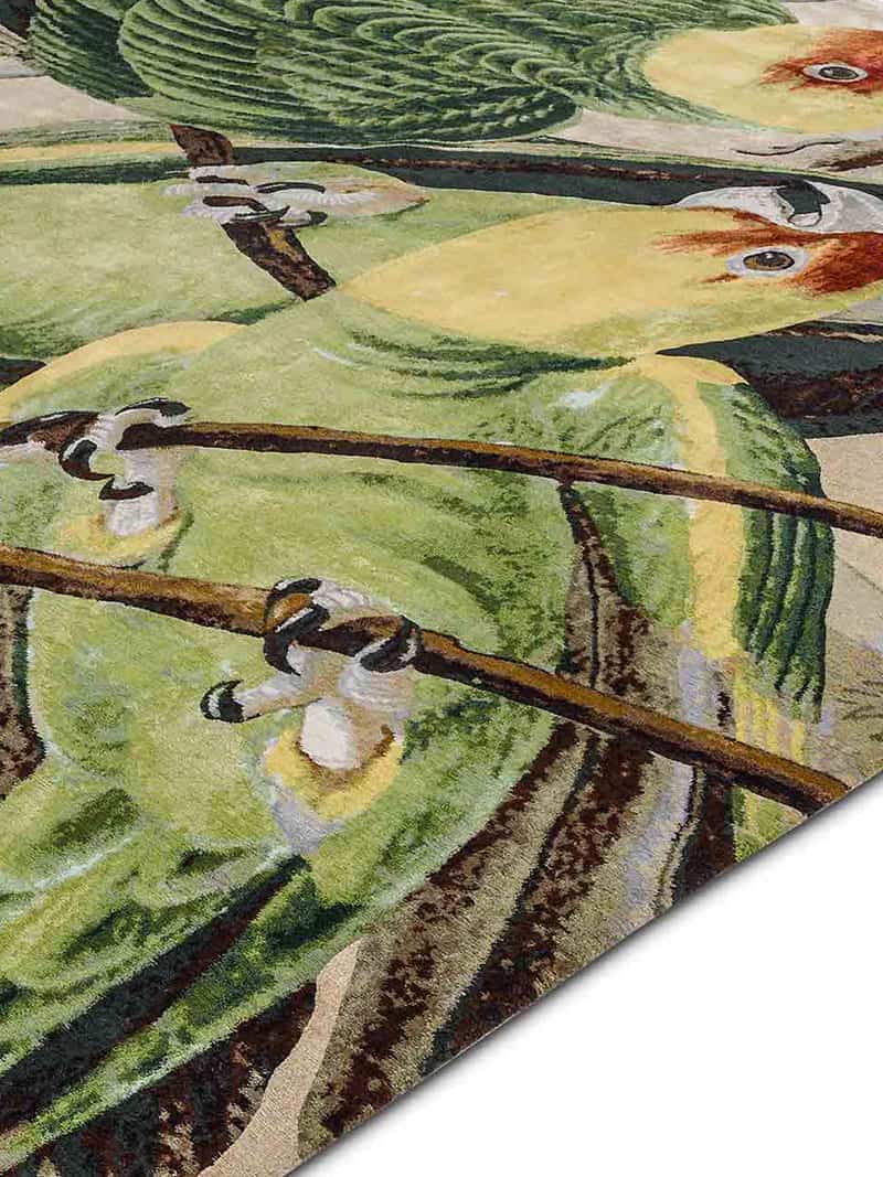 Parrots Hand-Woven Rug