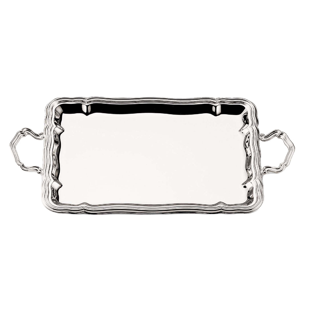 ‘700 Style Silver Tray with Handles | Dimensions: 30 x 41 cm