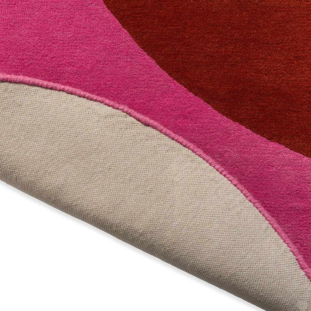 Flower Spot Pink/Red 158400 Designer Wool Rug ☞ Size: Ø 200 cm