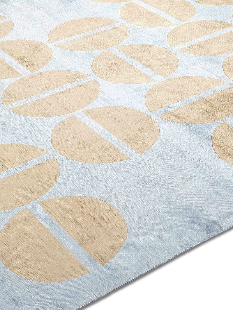 Gold / Blue Hand-Knotted Rug