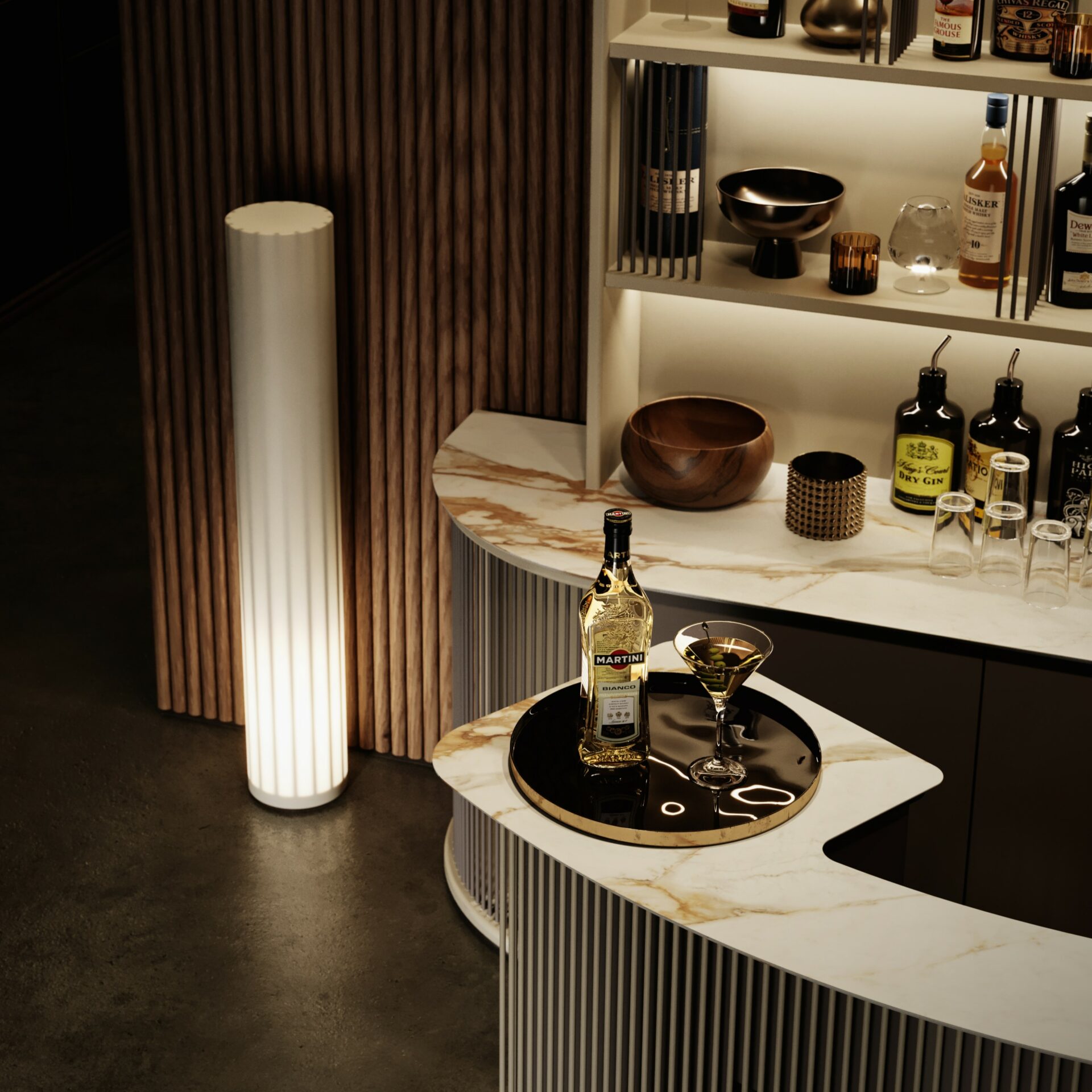 Dry Handcrafted Home Bar with Counter
