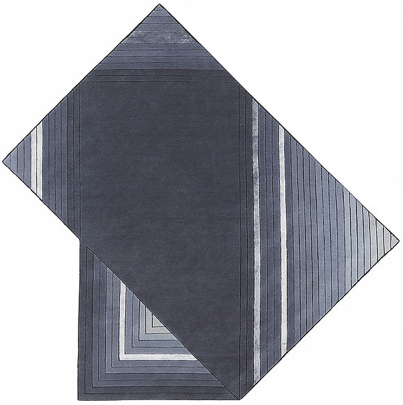 Hand-Knotted Geometric Wool & Viscose Rug