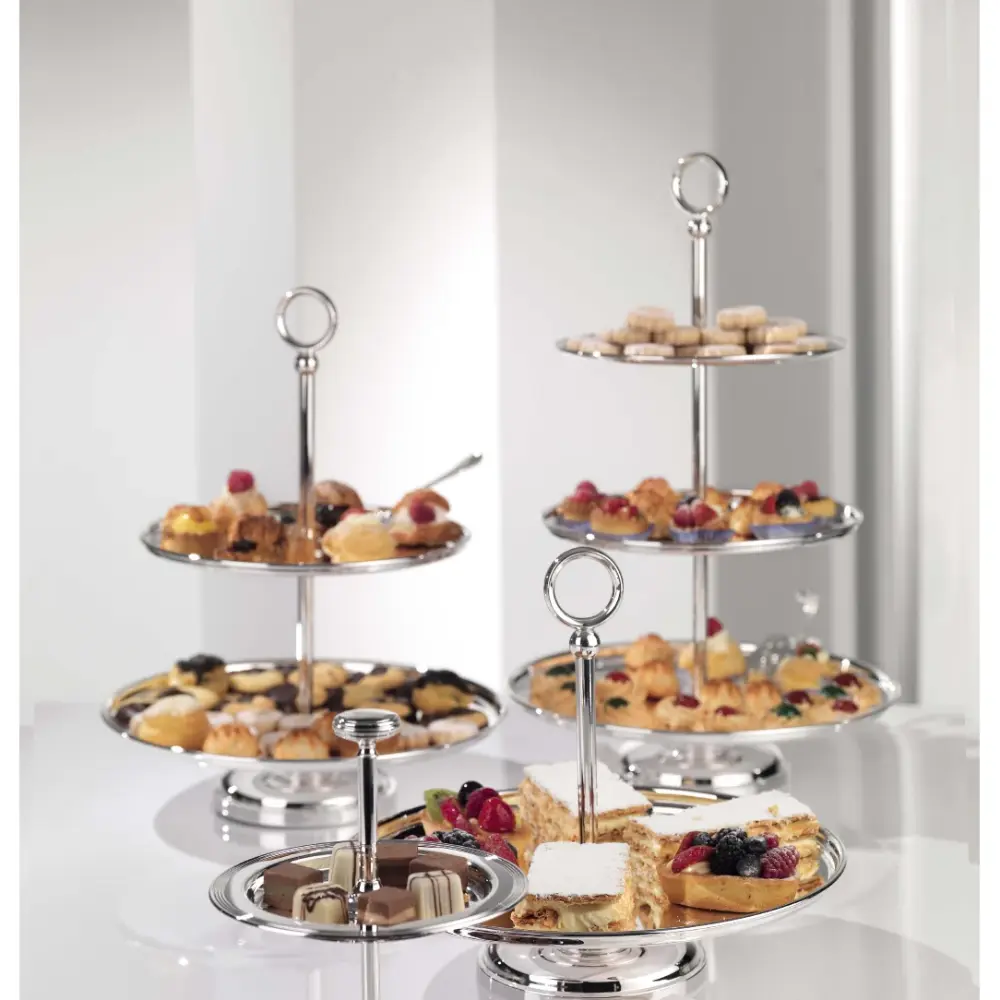 3-Tier Silver Fruit Display Stand