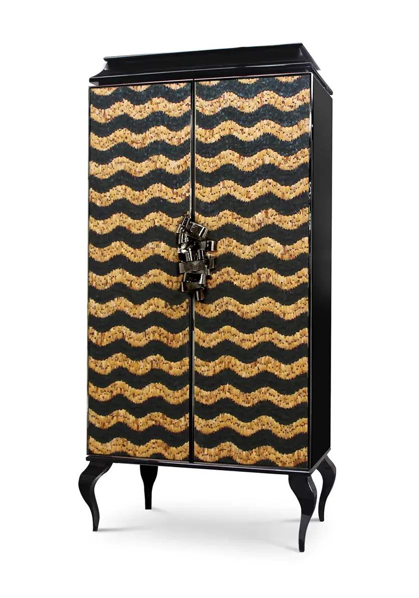Mirage Peacock Caramel Feather Armoire