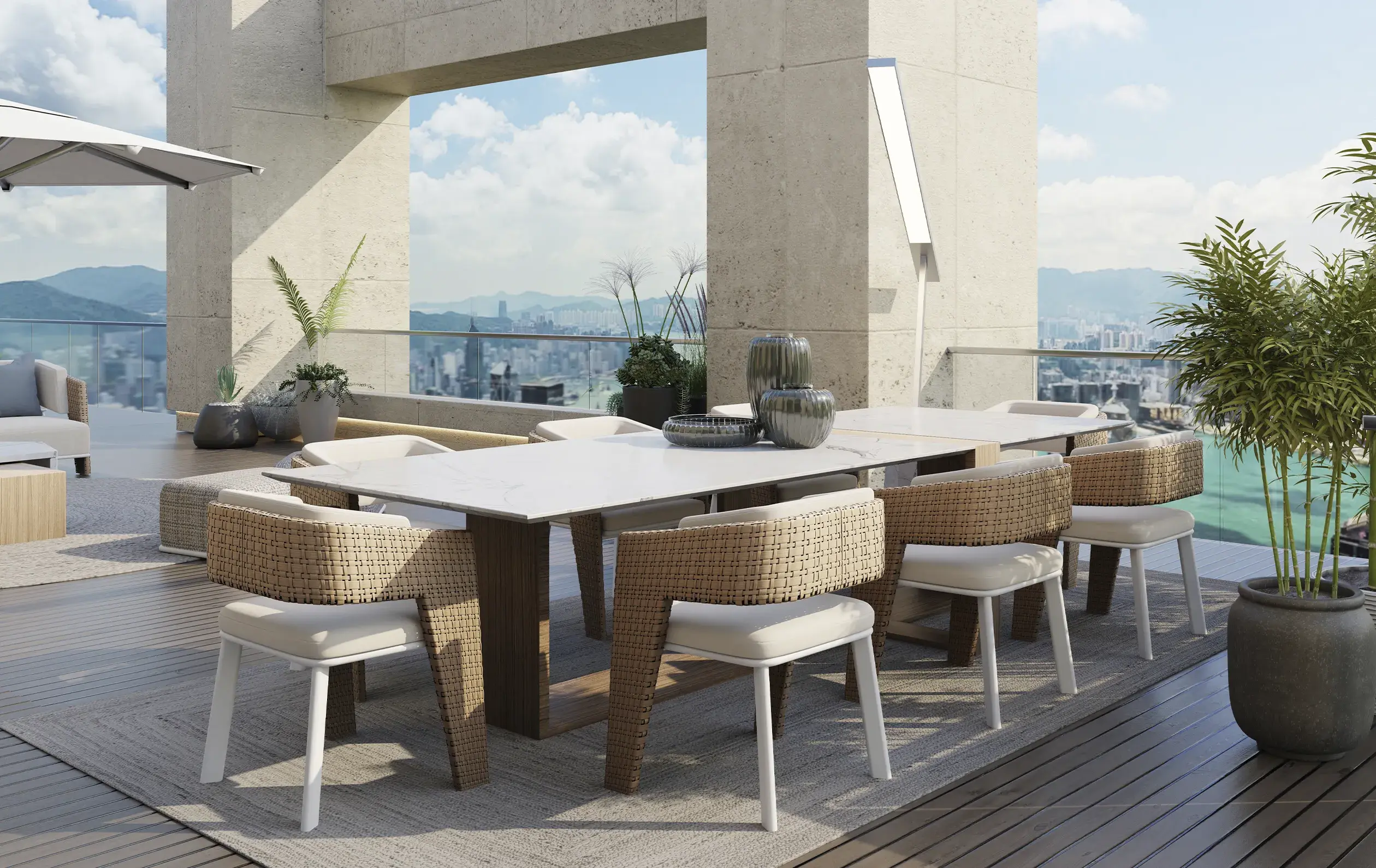 Cyclone Outdoor Dining Table - 8