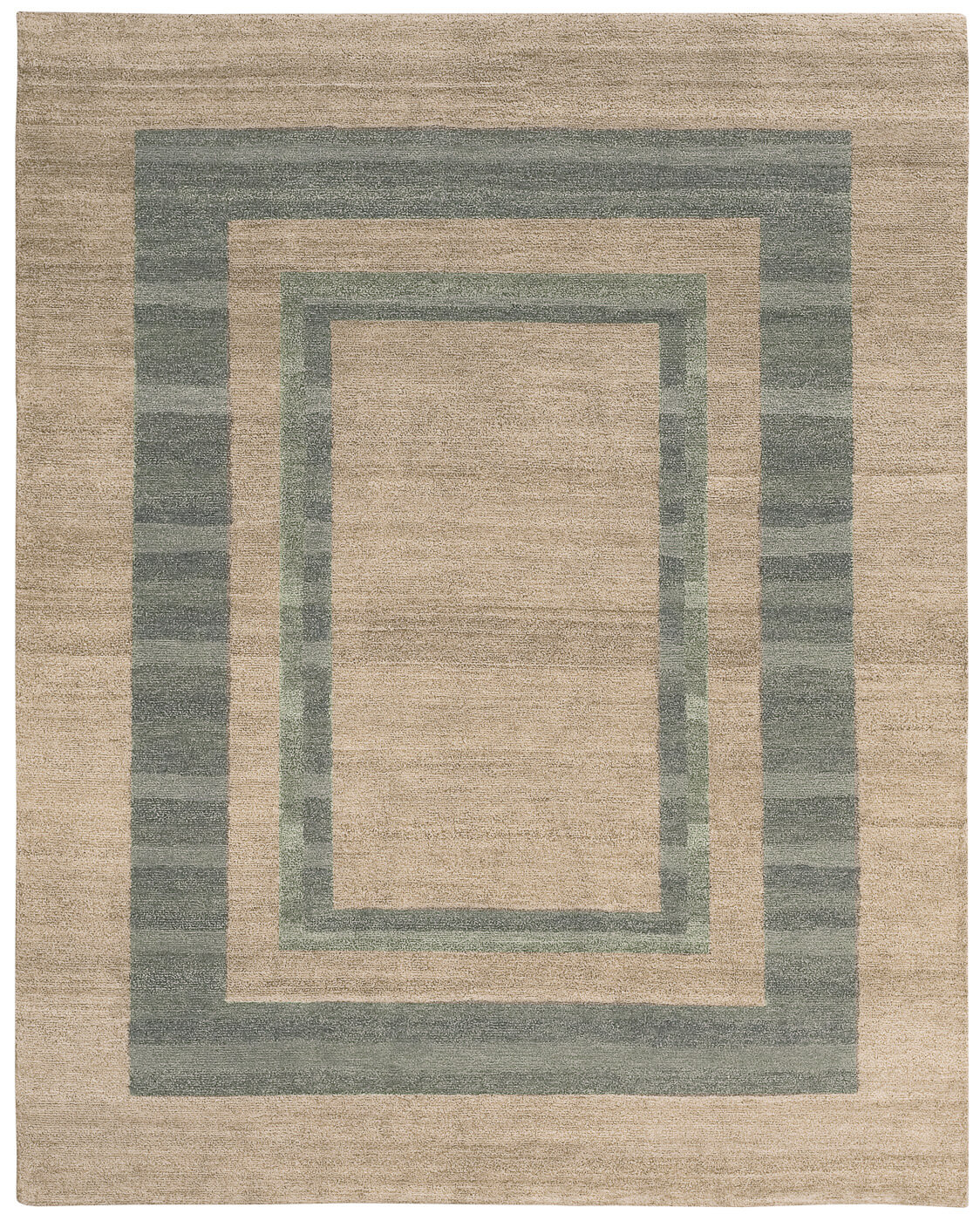 Mauro Triple Border Green Rug