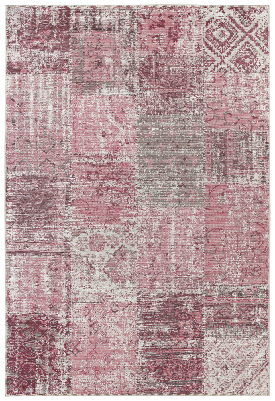Design Flatweave Denain Pink In Patchwork-optic Rug | Size: 120 x 170 cm