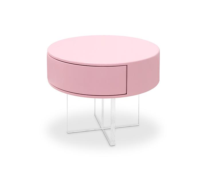 Nimbus Pink Bedside Table
