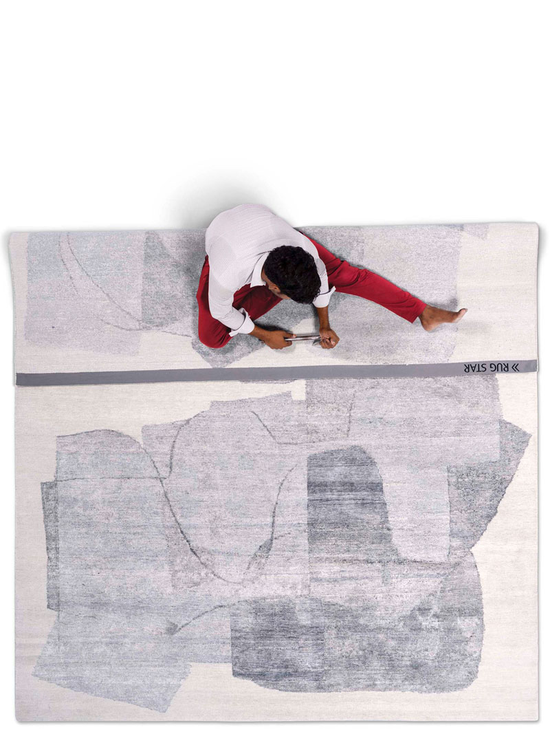 Snow Silver Luxury Hand-Knotted Rug