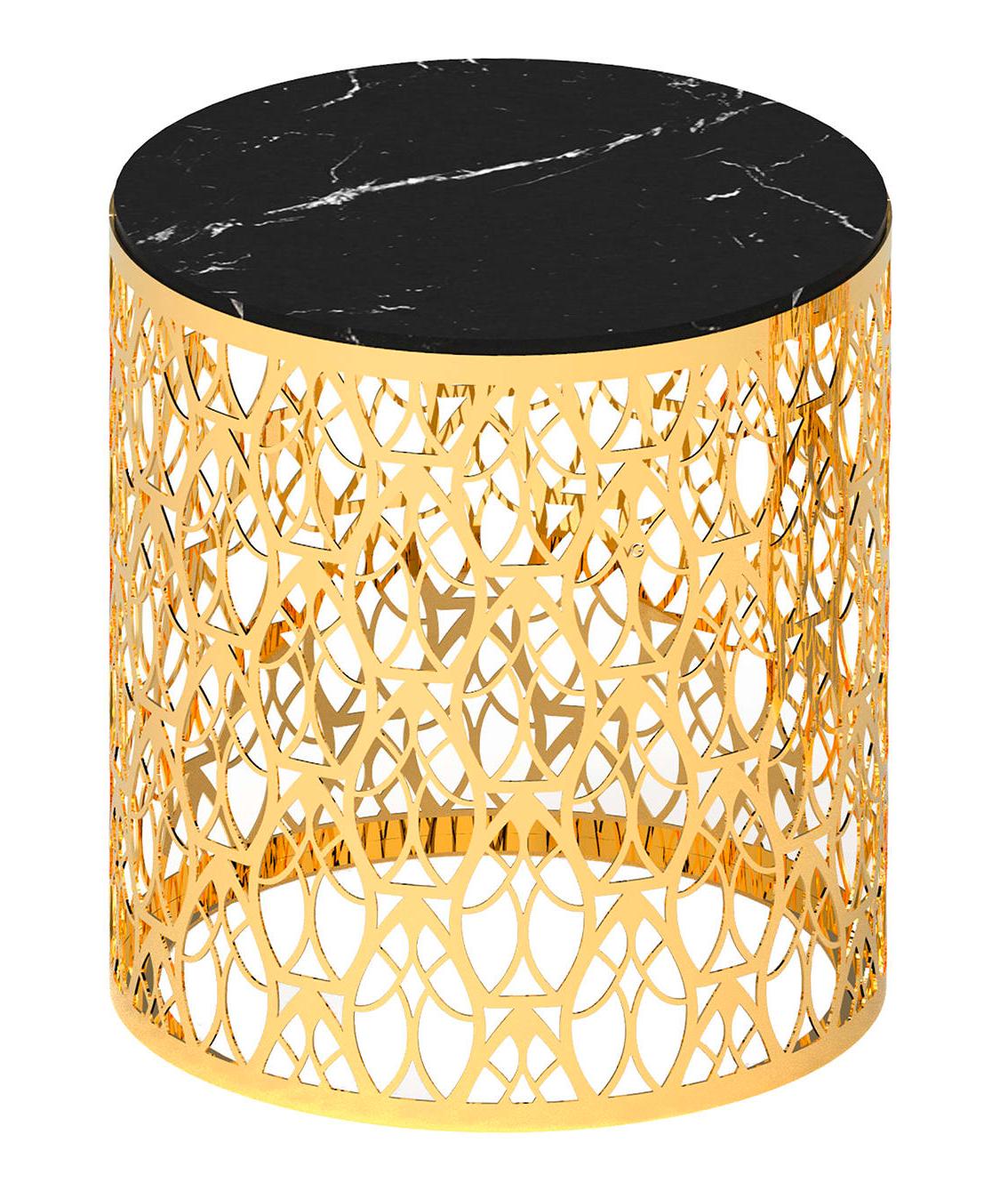 Cabaret Gold-Tone Artisan Side Table