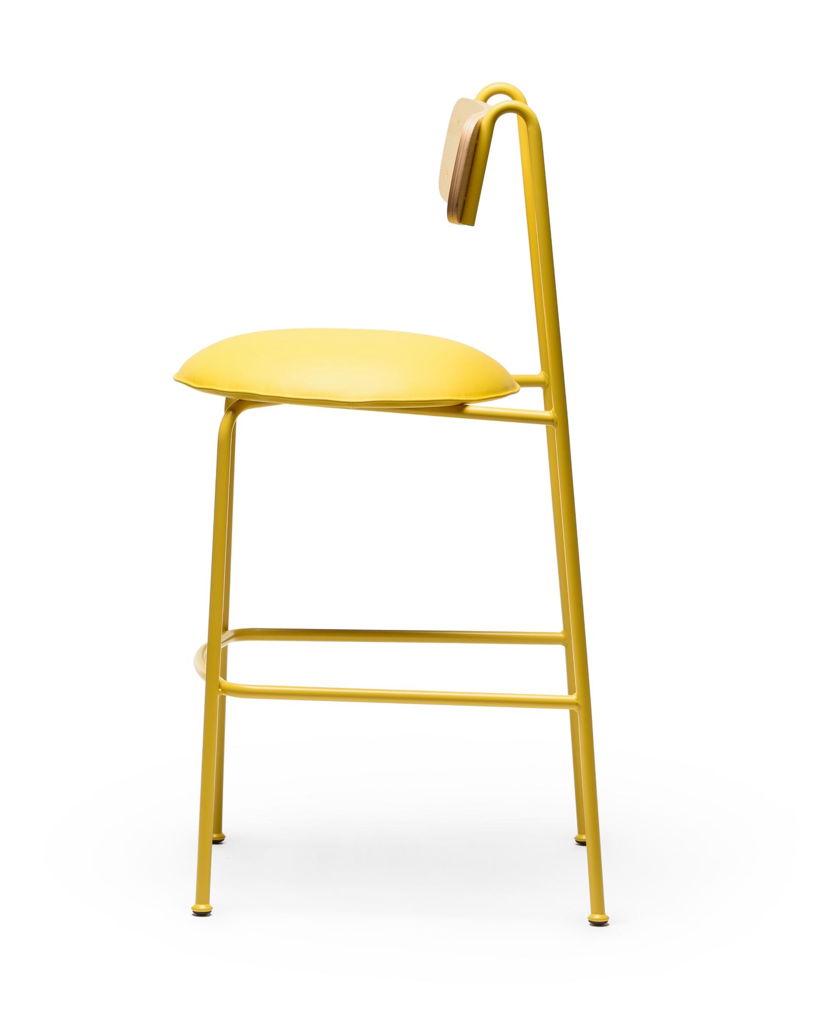 Lena Yellow Ash Wood Bar Chair