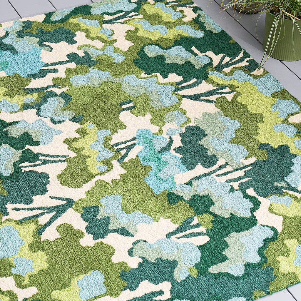 Tree Tops Green Outdoor Rug