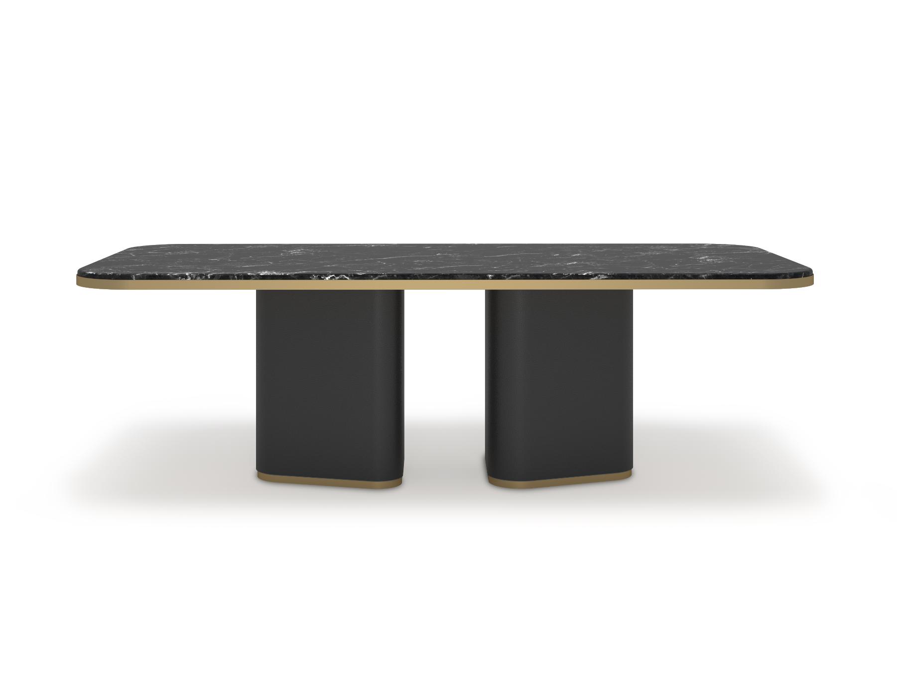 Edmond Dark Marble Dining Table