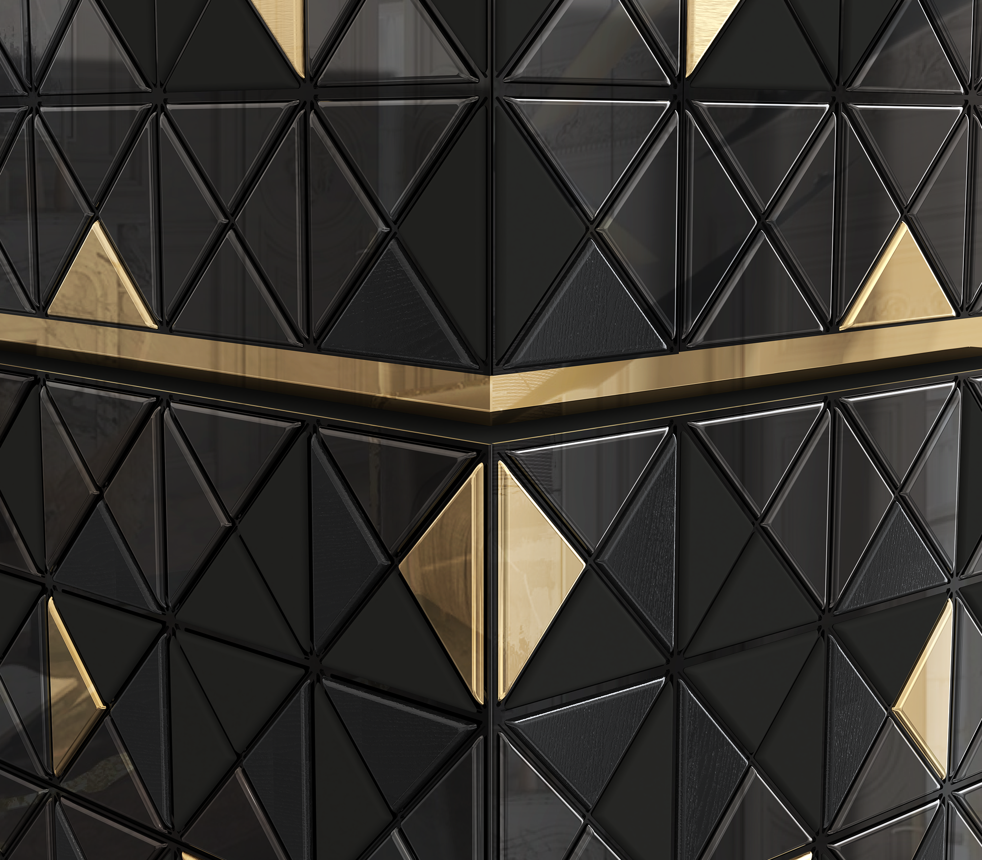 Mosaic II Black Designer Cabinet